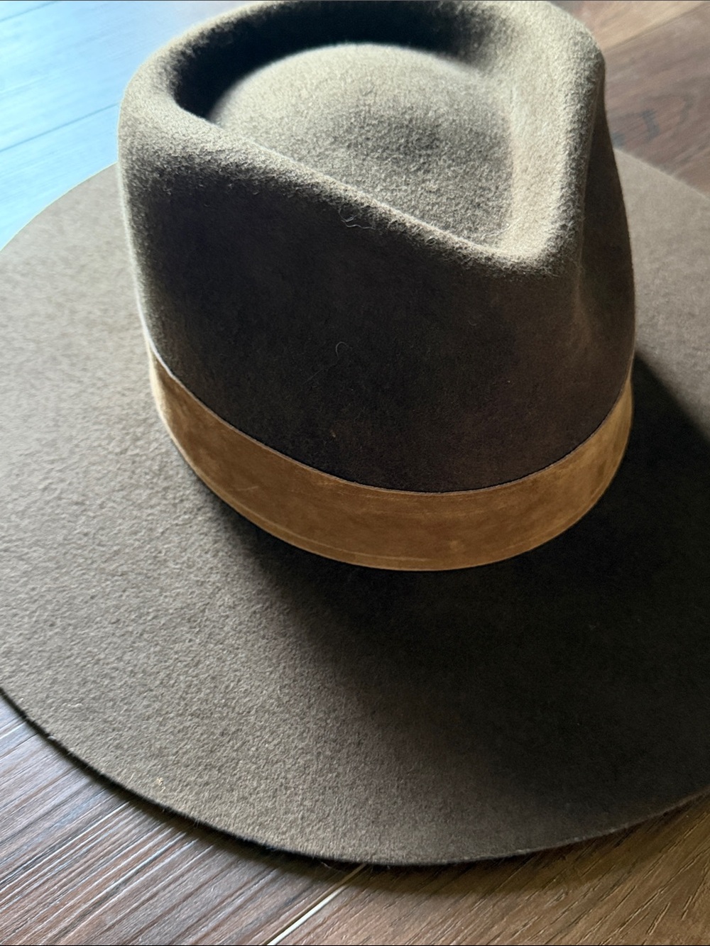 Lack Of Color Western Cowgirl Chocolate Brown Felt Hat w/ Cognac Leather Band